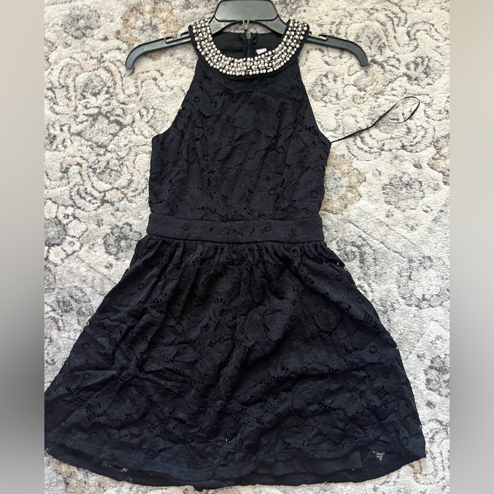 Alya Halter Black lace dress, size xs
